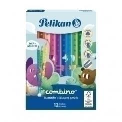 Lapices De Colores Pelikan Combino Triangular Grueso Estuche De 12