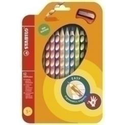 Lapices De Colores Stabilo Easy Colors Para Diestro Estuche De 12 Con Afilalapiz
