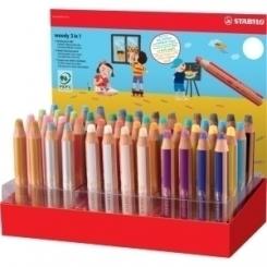 Lapices De Colores Stabilo Woody 3 En 1 Expositor De 48