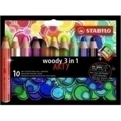 Lapices De Colores Stabilo Woody 880 3 En 1 Arty Line Estuche De 10 (Incluye Sacapuntas)