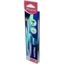 Lapices De Grafito Maped Nightfall Hb Con Goma Caja De 6
