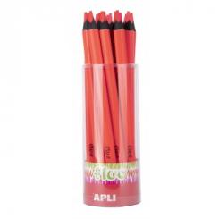 APLI Lapices Jumbo Fluo Tri.Col. Rojo 18U