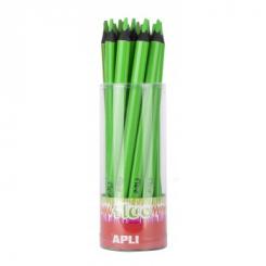 APLI Lapices Jumbo Fluo Tri.Col. Verde 18U