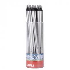 APLI Lapices Jumbo Metallic Tri.Col.Plata 18