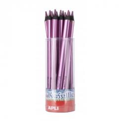 APLI Lapices Jumbo Metallic Tri.Col.Rosa 18U