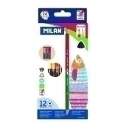 Lapices Milan Bicolor Caja De 12