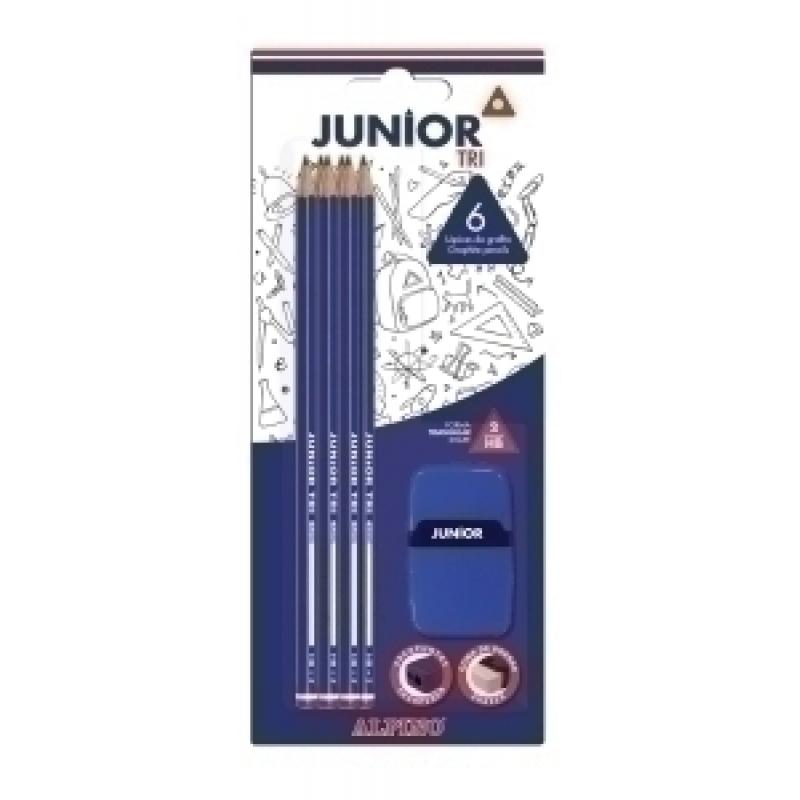 lapiz-de-grafito-alpino-junior-hb-tri-blister-de-6-y-afilagoma
