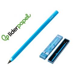 Lápiz de grafito Infinito LIDERPAPEL Aluminio Hexagonal Azul Ultra Resistente 1 punta de recambio