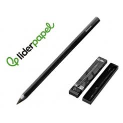 Lápiz de grafito Infinito LIDERPAPEL Aluminio Hexagonal Negro Ultra Resistente 1 punta de recambio