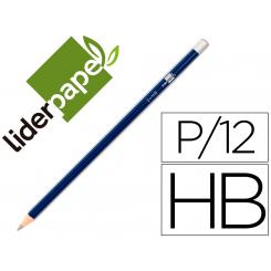 Lapices de grafito sin goma LIDERPAPEL triangular