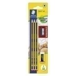 Lapiz De Grafito Staedtler 120 Noris Nº2 - Hb Blister De 3 + Goma (Regalo Afilalapiz)