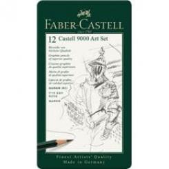 Lápiz FABER-CASTELL 9000 Est.Metal 12 Surtidos