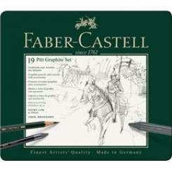 Lápiz FABER-CASTELL Pitt Grafito Estuche Metal 19