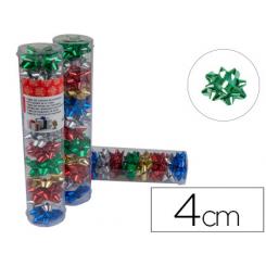 Lazo LIDERPAPEL fantasia pequeño metalizado tubo de 12 unidades colores surtidos