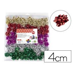Lazos LIDERPAPEL fantasia pequeños metalizados colores surtidos