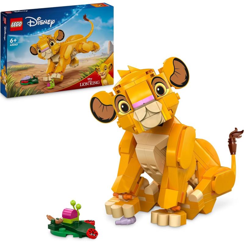 Lego | Disney El Rey León: Simba Cachorro Juguete Infantil de Construcción, Idea de Regalo para Niñas y Niños de 6 Años o Más, Maqueta Articulada, Decoración del Dormitorio y Estantería 43243