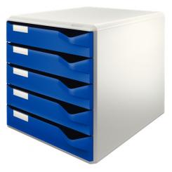 LEITZ Buc para correo 5 cajones LEITZ, azul/gris