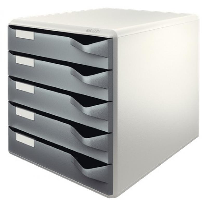 leitz-buc-para-correo-5-cajones-leitz-gris-oscuro-gris