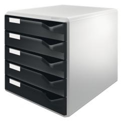 LEITZ Buc para correo 5 cajones LEITZ, negro/gris