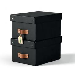 Leitz Caja de almacenamiento de cartón pequeña, 2 piezas negro (200x150x280)