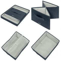 LEITZ Caja de tela para almacenaje con tapa M, 2 piezas, gris