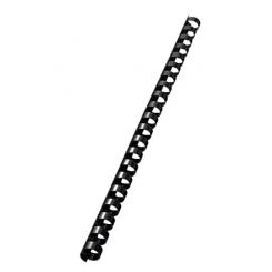 LEITZ Canutillos plástico DIN A4 21 anillas redondos (Caja 100 unid.) 12 mm./ 105 hojas, negro