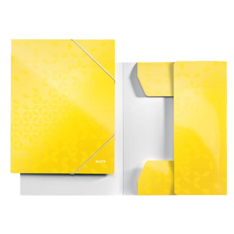 LEITZ Carpeta de 3 solapas WOW. DIN A4. Cartón, amarillo