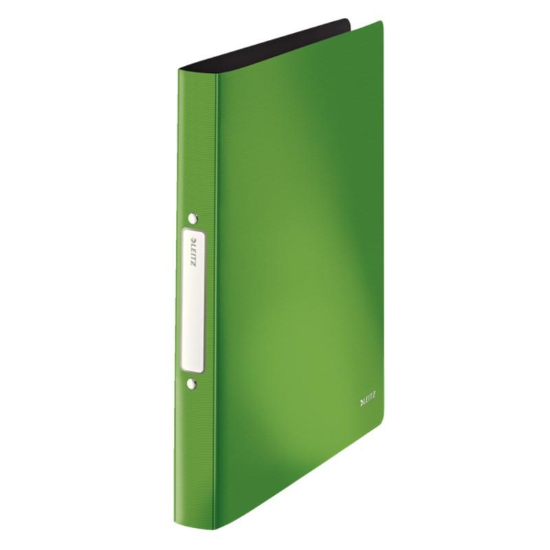 LEITZ Carpeta de anillas Solid. PP. 2 anillas redondas de 25 mm. DIN A4, verde