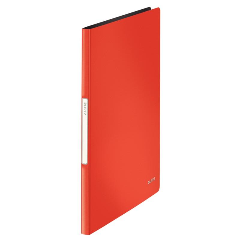 LEITZ Carpeta de fundas Solid. PP. 20 fundas. DIN A4, rojo