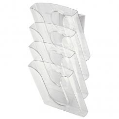 LEITZ Clasificador mural Presenter Set (Juego completo 4 bandejas+adaptador+elementos de fijación), cristal