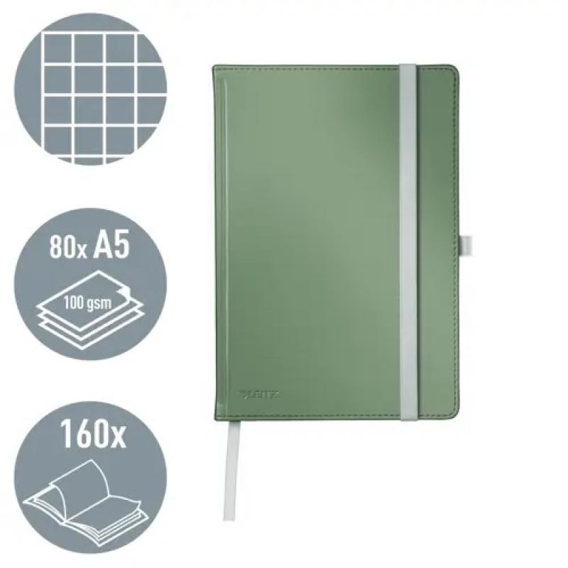 leitz-cuaderno-libreta-con-tapas-duras-leitz-style-80-hojas-cuadriculado-5-din-a5-verdeceladon-cuadriculado-5x5-80-hojas-96-grs-fsc