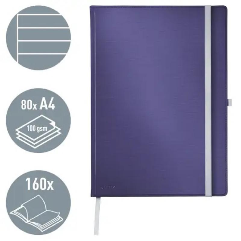 leitz-cuaderno-libreta-con-tapas-duras-leitz-style-80-hojas-rayado-horizontal-din-a4-azul-titan-80-hojas-96-grs-fsc