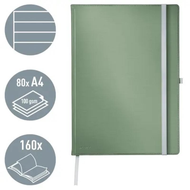 leitz-cuaderno-libreta-con-tapas-duras-leitz-style-80-hojas-rayado-horizontal-din-a4-verdeceladon-80-hojas-96-grs-fsc