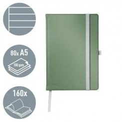 Leitz Cuaderno libreta con tapas duras Leitz Style, 80 hojas rayado horizontal, DIN A5, verdeceladón (80 hojas, 96 grs FSC)