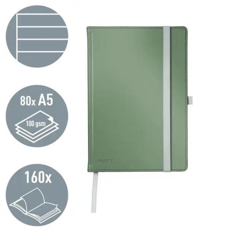 leitz-cuaderno-libreta-con-tapas-duras-leitz-style-80-hojas-rayado-horizontal-din-a5-verdeceladon-80-hojas-96-grs-fsc