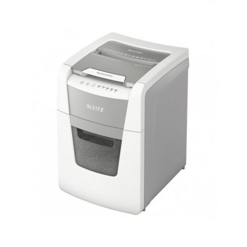 LEITZ Destructora IQ Auto+ para pequeña oficina 100 P4, autoalimentación, blanca