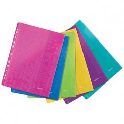 LEITZ Funda con solapa WOW . PP. Multitaladro. Copysafe. DIN A4. 11 taladros, colores surtidos