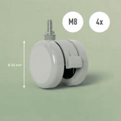 Leitz Ruedas mesa eléctrica, gris 4pcs