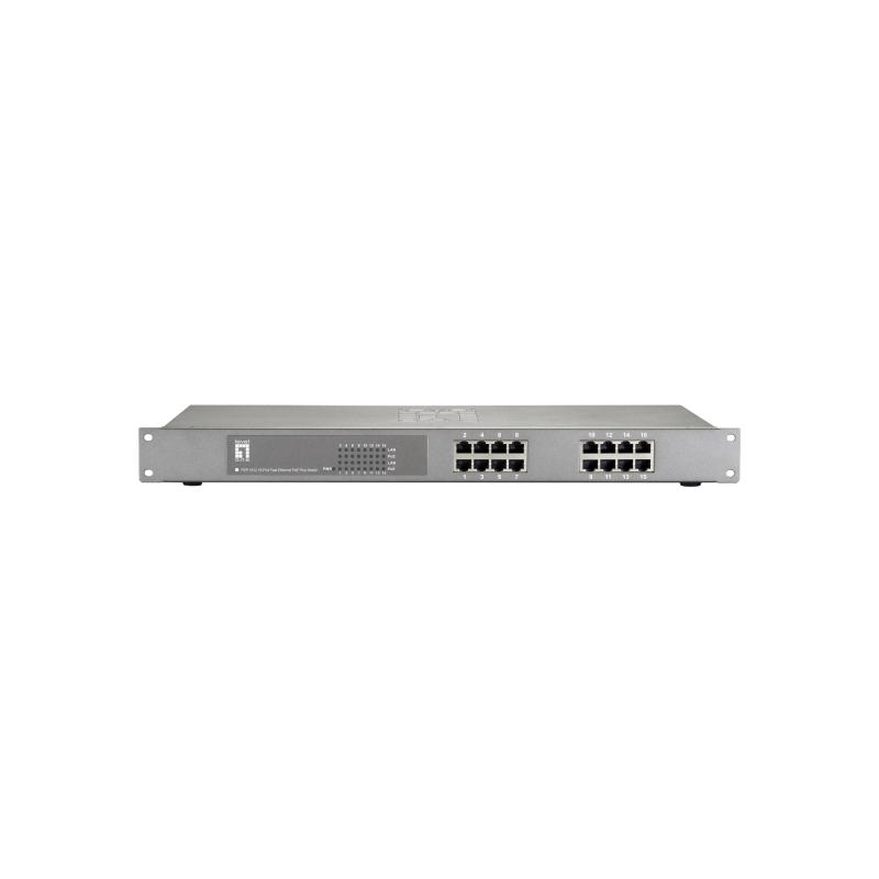levelone-fep-1612w120-switch-fast-ethernet-10-100-energia-sobre-ethernet-poe-gris