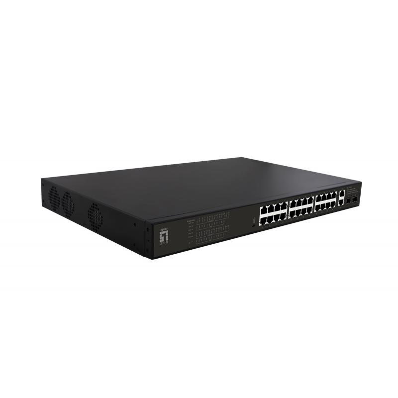 levelone-gep-2821-switch-no-administrado-gigabit-ethernet-10-100-1000-energia-sobre-ethernet-poe-1u-negro