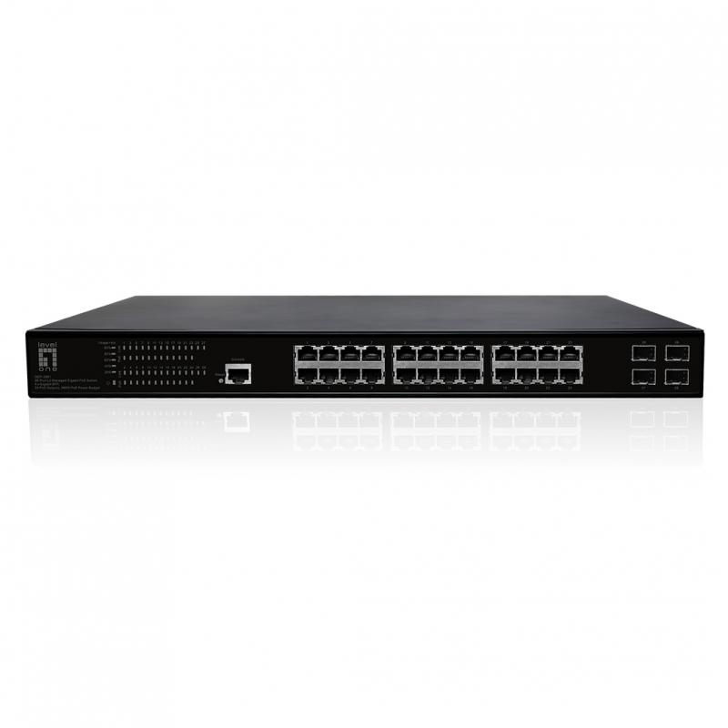 levelone-gep-2861-switch-gestionado-l2-gigabit-ethernet-10-100-1000-energia-sobre-ethernet-poe-1u-negro