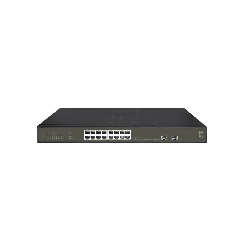 levelone-ges-2118p-switch-gestionado-l2-gigabit-ethernet-10-100-1000-energia-sobre-ethernet-poe-negro