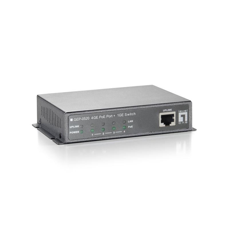 levelone-switch-gigabit-ethernet-poe-de-8-puertos-616w-8023af-poe-4-puertos-poe