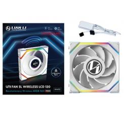 Lian Li UNI FAN SL Wireless LCD 120 Reverse Blade Carcasa del ordenador Ventilador 12 cm Blanco 1 pieza(s)