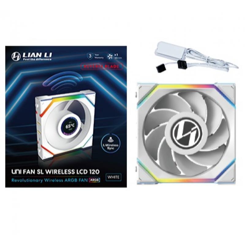 lian-li-uni-fan-sl-wireless-lcd-120-reverse-blade-carcasa-del-ordenador-ventilador-12-cm-blanco-1-piezas