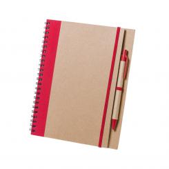 Libreta anillas Portada Rígida cartón reciclado 60 Hojas lisas Bolígrafo Cartón Reciclado Incluido