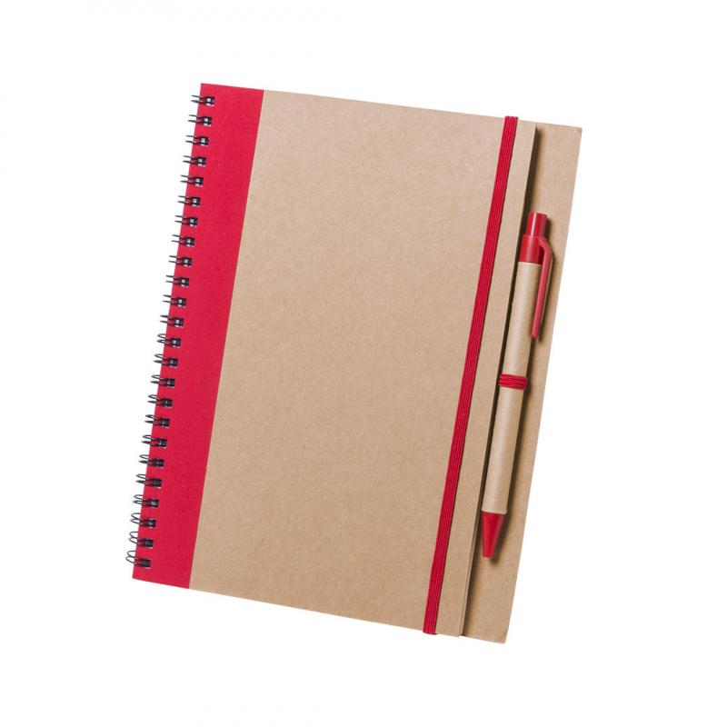 Libreta anillas Portada Rígida cartón reciclado 60 Hojas lisas Bolígrafo Cartón Reciclado Incluido