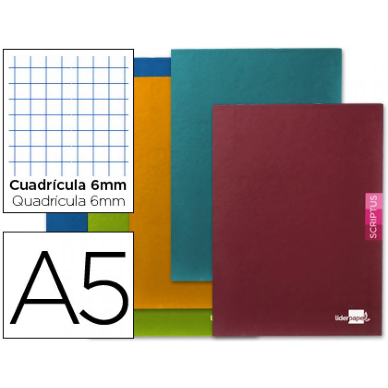 libreta-escolar-liderpapel-scriptus-48h-din-a5-cuadro-6-mm-papel-90-gr-sin-margen