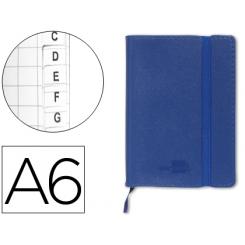 Libreta Indice LIDERPAPEL Similpiel A6 120 Hojas 70gr/m2 Color Azul