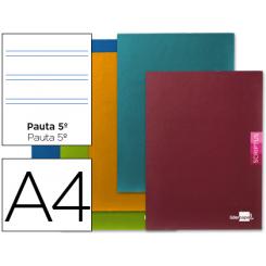 Libreta LIDERPAPEL Scriptus A4 48 Hojas 90gr/m2 Pauta 5ª 2.5mm con Margen